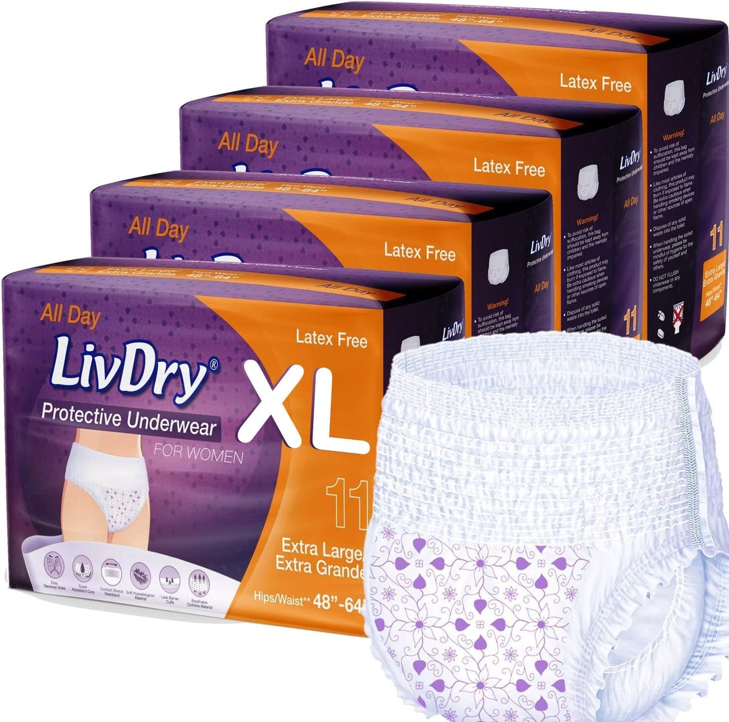 LivDry XL Adult Diapers for Women - Ultimate Absorbency Protection