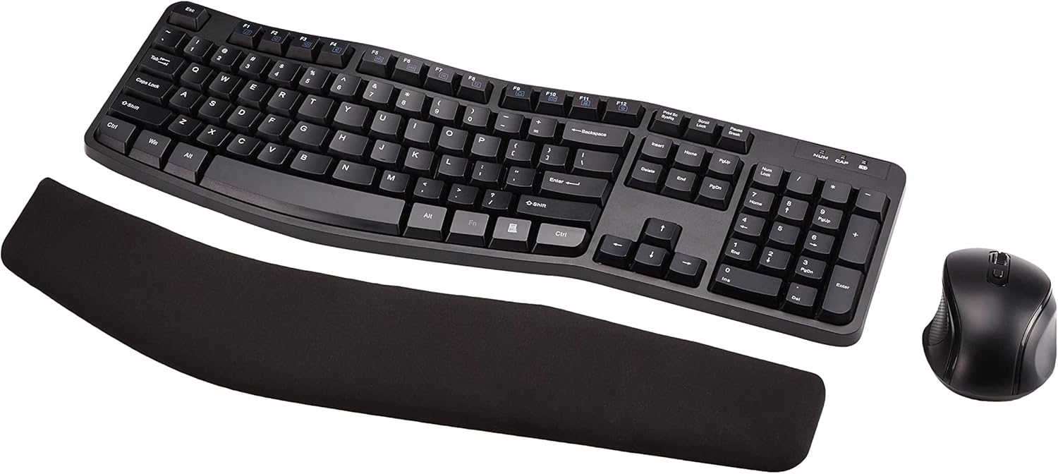 Wireless Ergonomic Keyboard & Mouse Combo for PC/Laptop