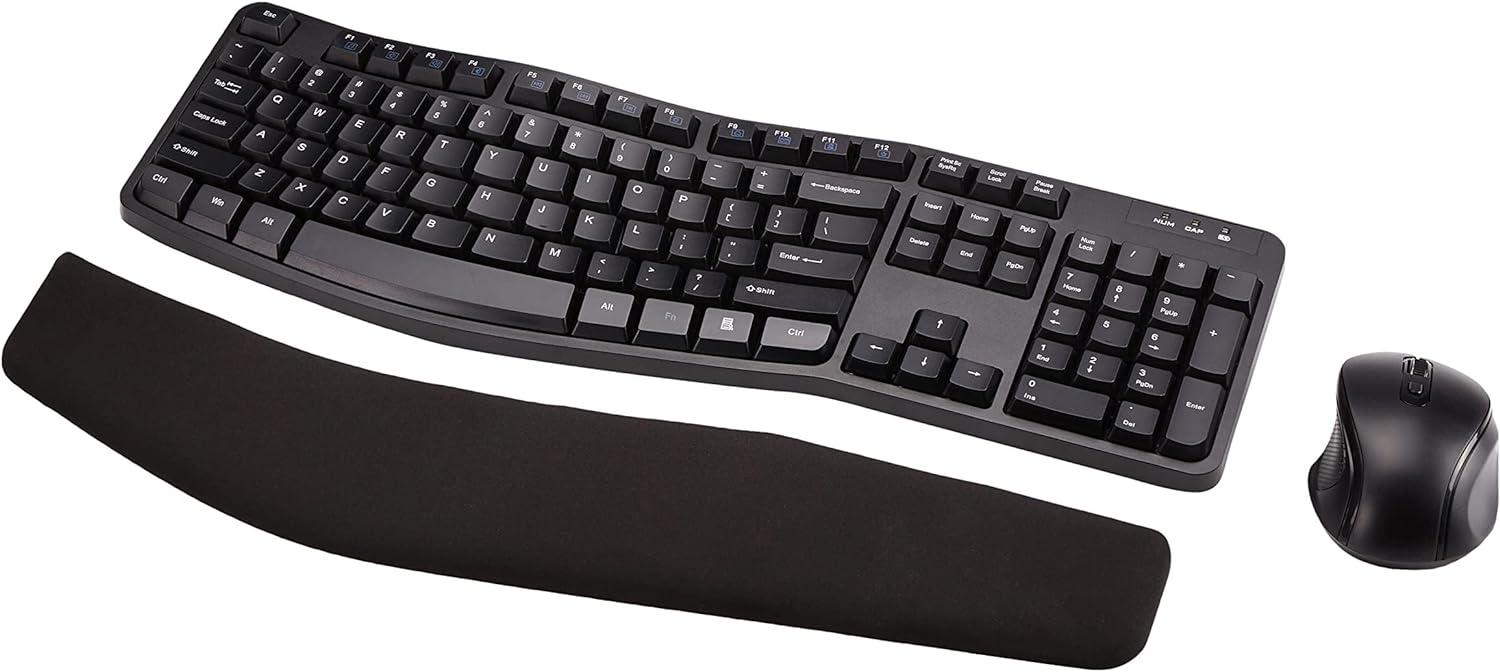 Wireless Ergonomic Keyboard & Mouse Combo by  Basics