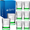 Personalized Square Shot Glasses Set of 8 2oz Green Bottom - Custom