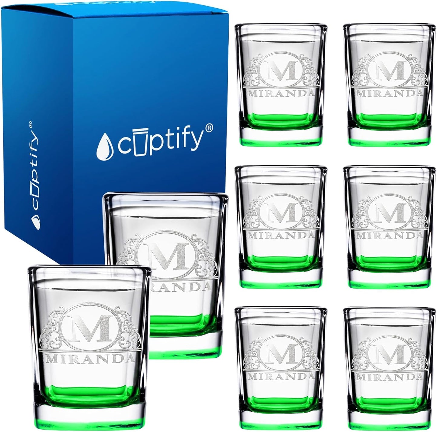 Personalized Square Shot Glasses Set of 8 for Unique Gifts