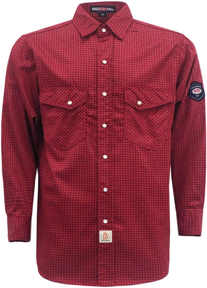 BOCOMAL FR Shirts for Men - Flame Resistant Cotton Workwear