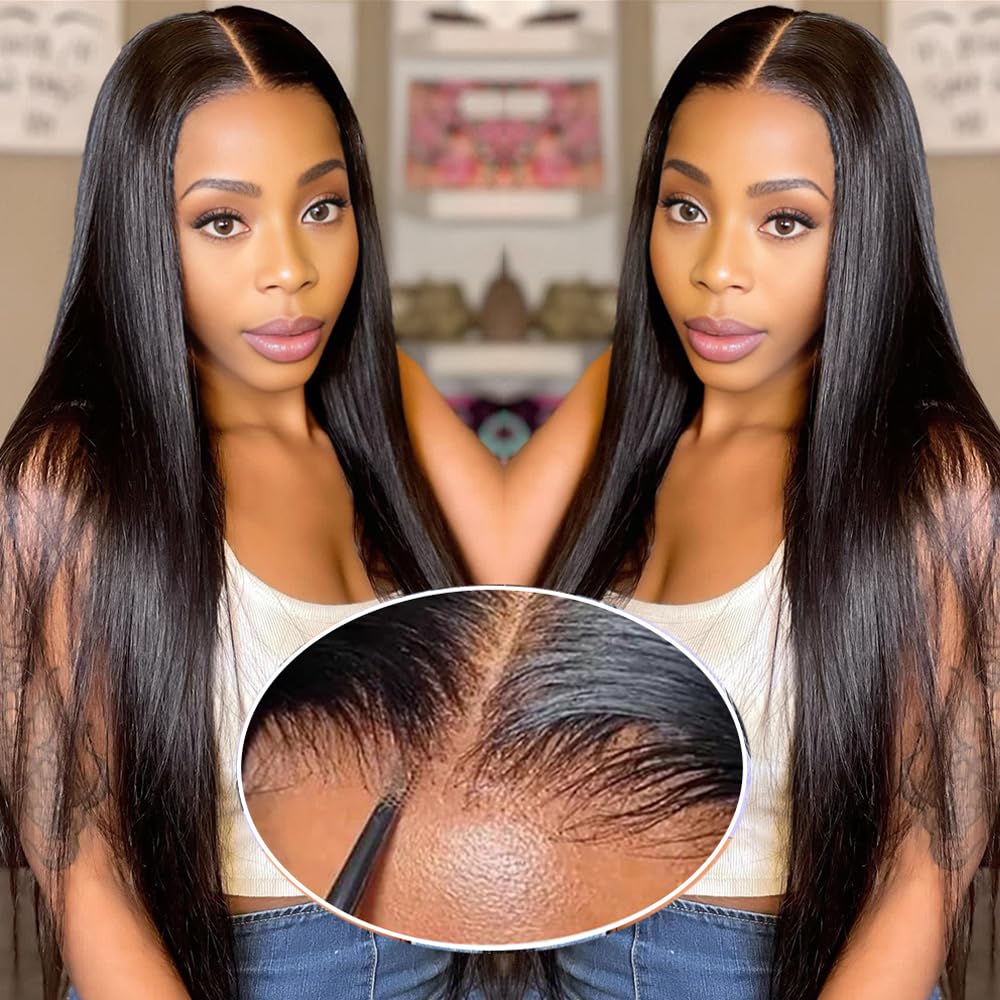 9x6 Glueless Wigs Human Hair for Black Women - 24 inch Style