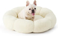 Lesure Calming Medium Dog Bed - Flower Donut Plush 30in