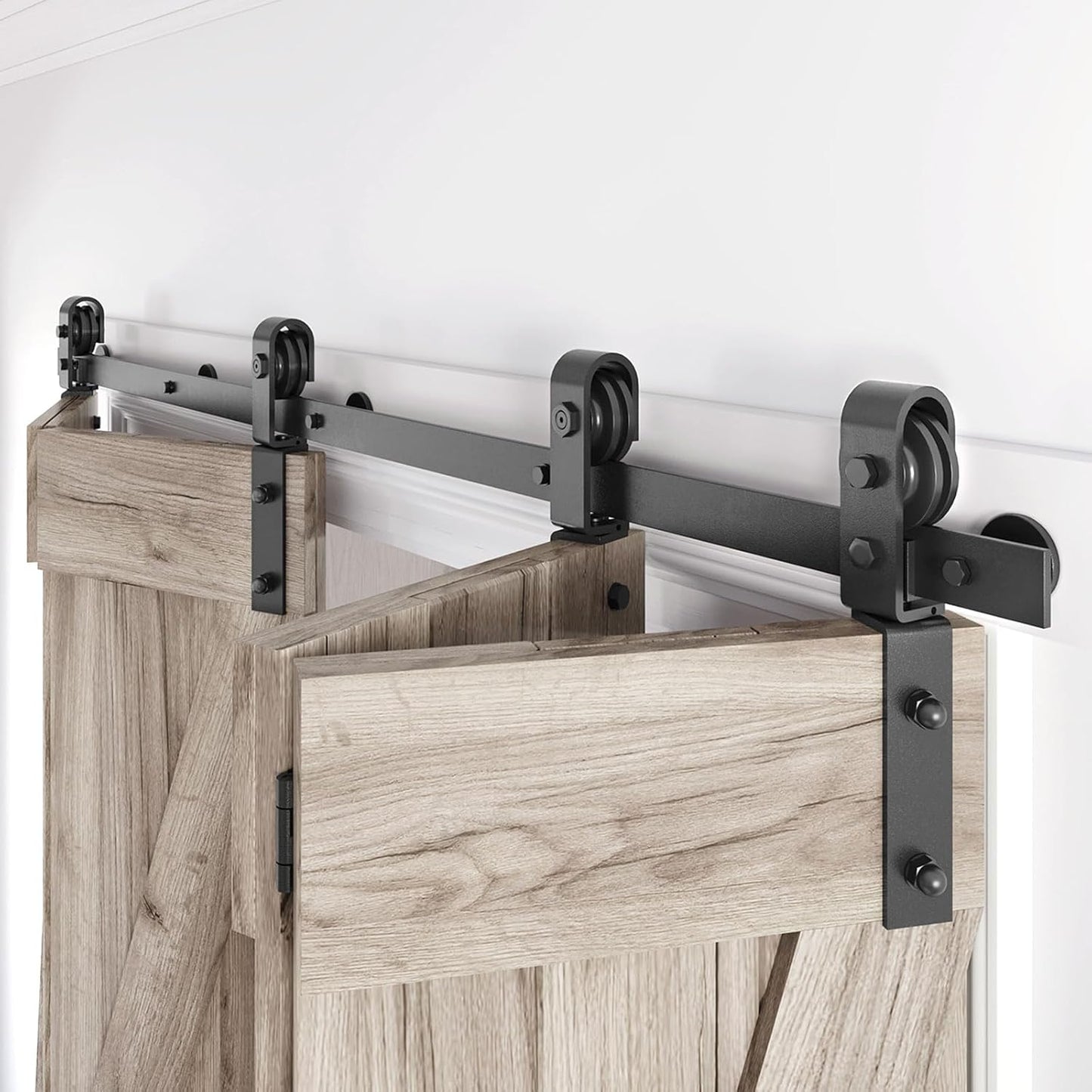 52in Bifold Sliding Barn Door Hardware Track Kit for Easy Assembly
