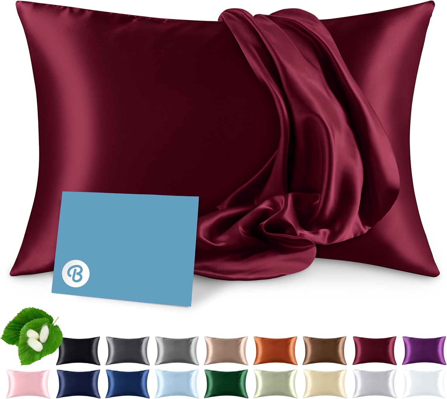 Mulberry Silk Pillowcase for Hair and Skin - King Size Burgundy