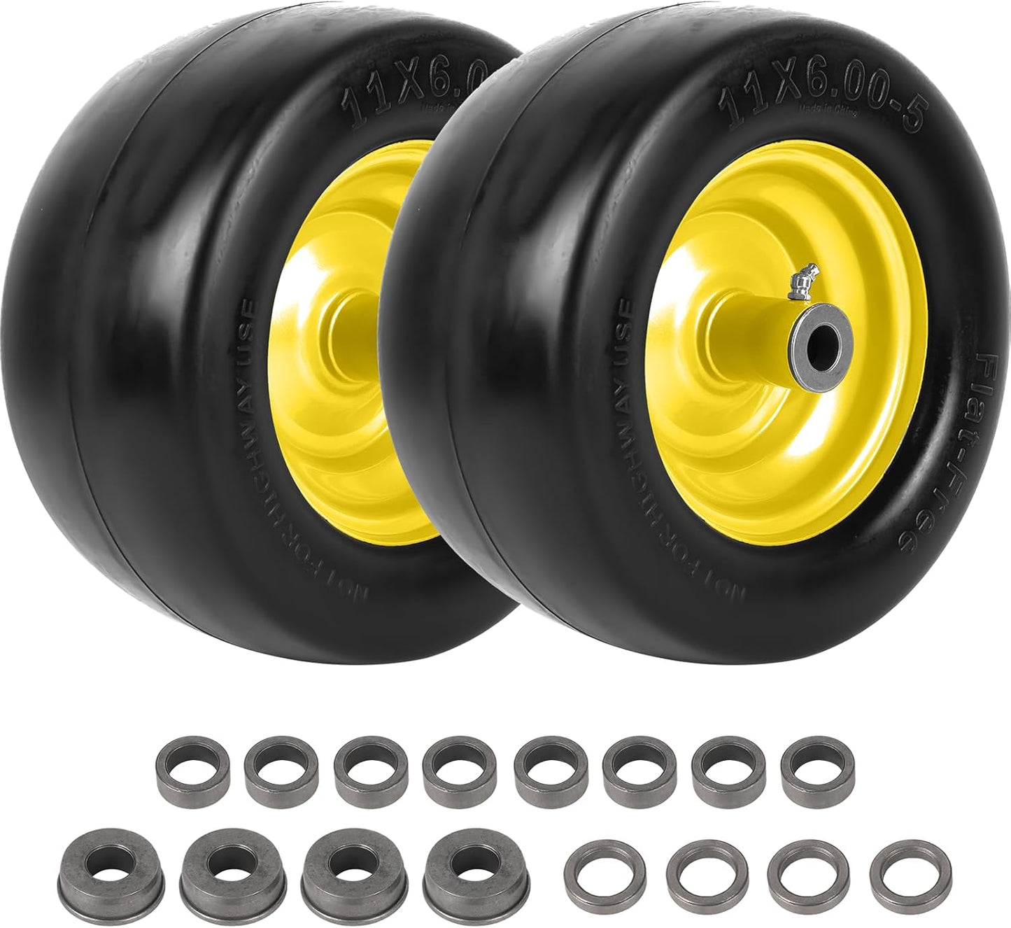 AR-PRO 11x6.00-5 Flat Free Tire and Wheel for Lawn Mowers