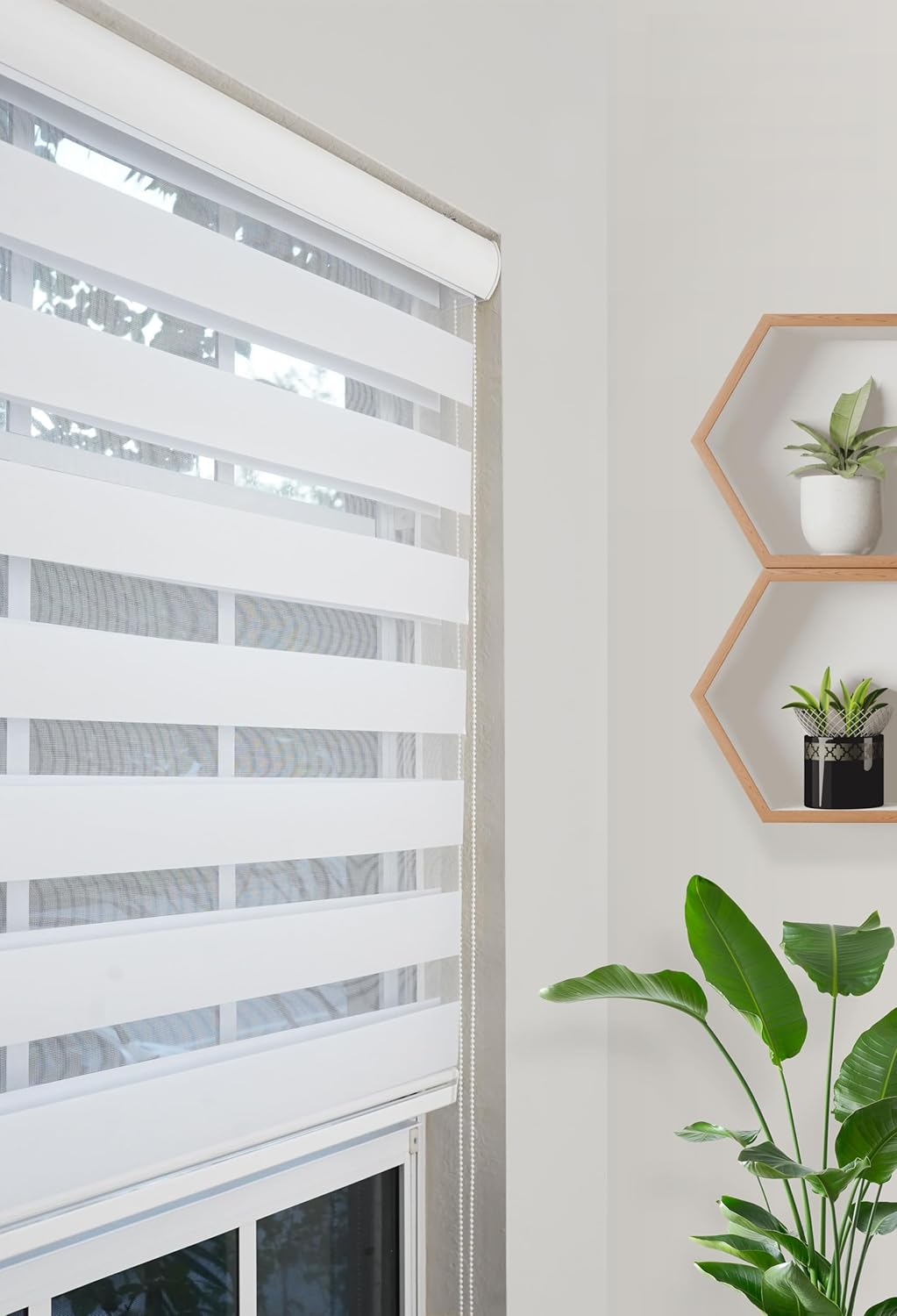 Custom-Cut Zebra Blinds for Indoor Windows - Light Filtering Shades