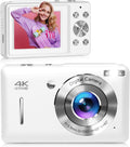 Digital Camera for Kids and Teens White - 44MP FHD, 16X Zoom