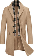 COOFANDY Men's Wool Blend Coat with Detachable Plaid (Style NLBW)