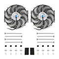 12 in Chrome Universal Slim Push Pull Radiator Fan Kit