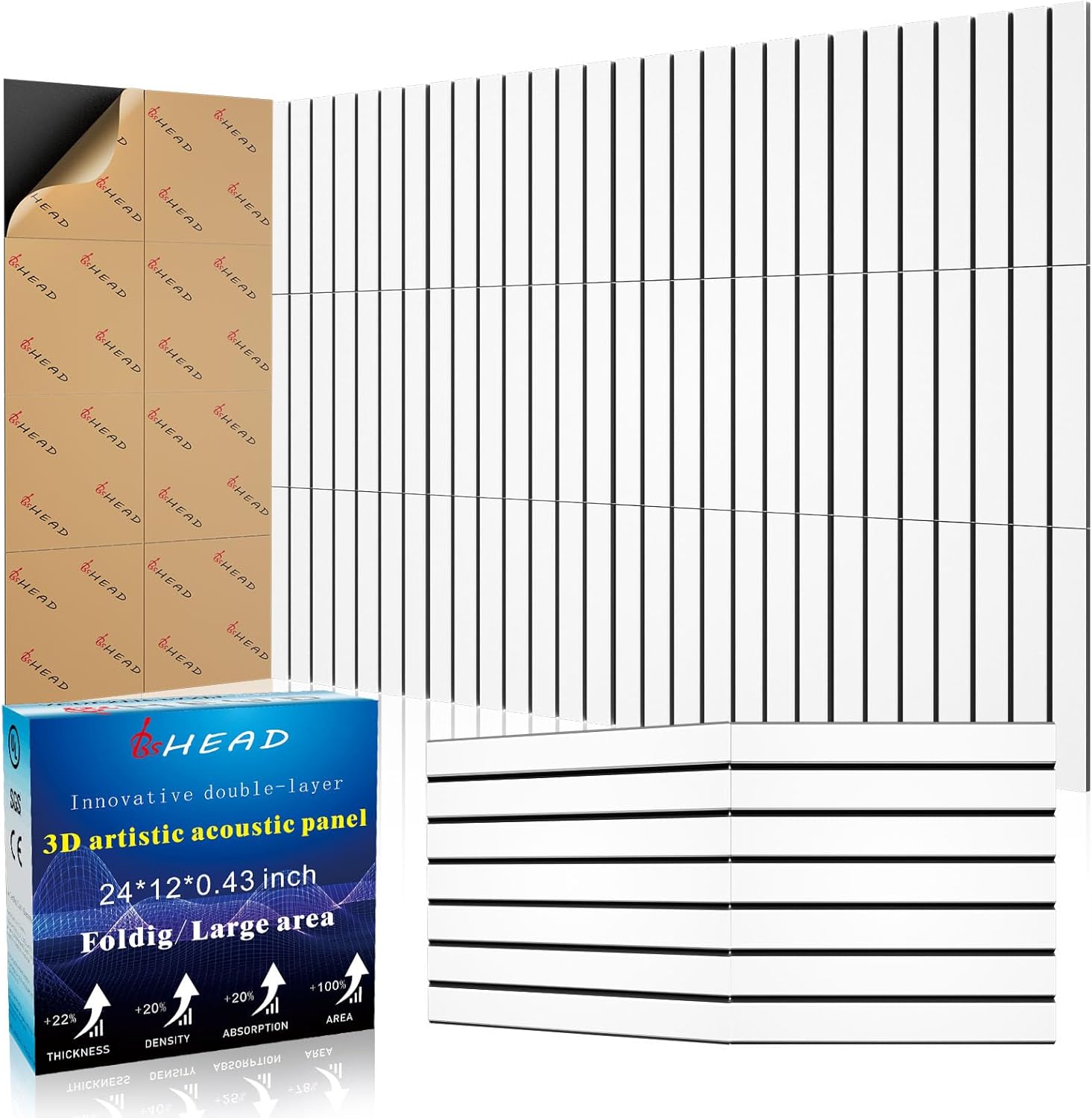 8 Pack 2-Layer Fold Soundproof Wall Panels for Noise Reduction