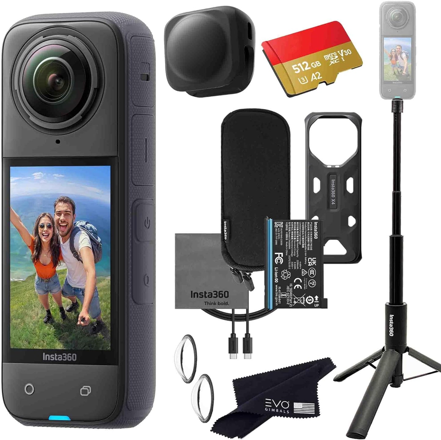 Insta360 X4 Tripod Selfie Stick Bundle for 8K 360 Action Shots