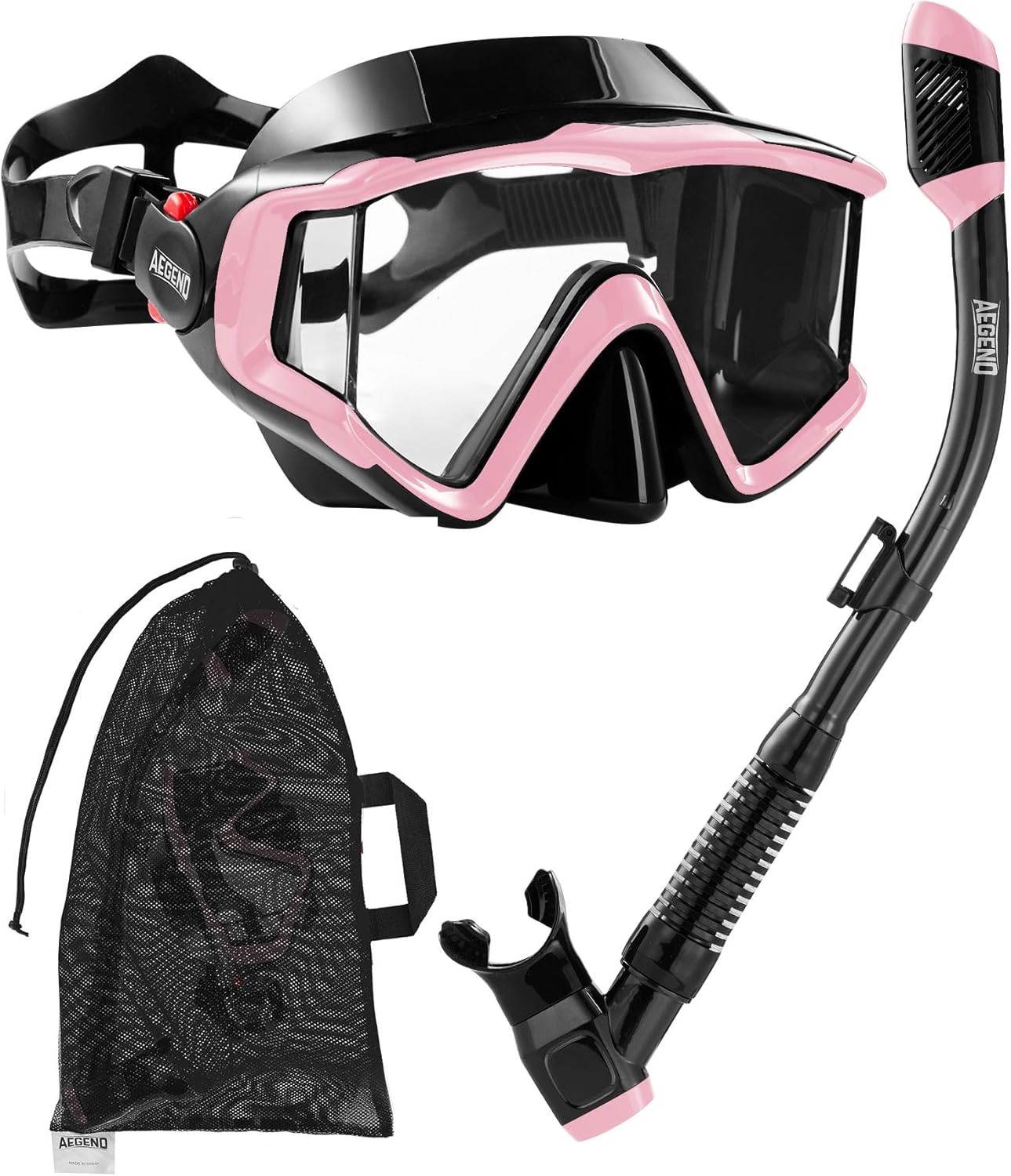 Aegend Adult Snorkel Set: Clear Panoramic View