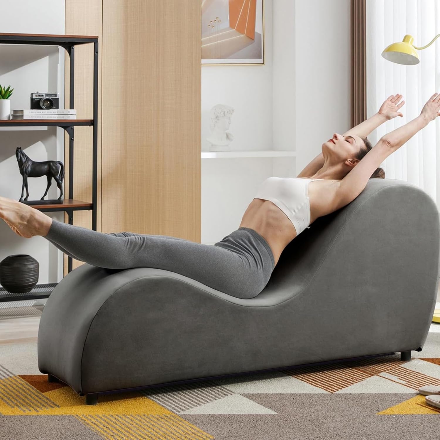 Stylish Curved Yoga Chair - Stretch, Exercise, Relax!
