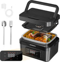 Cordless Electric Heated Lunch Box - Portable 6.3 Cup Self Heating