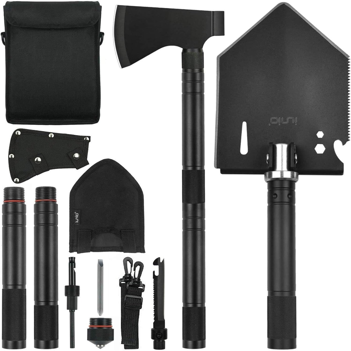 iunio Survival Shovel Multitool - Ultimate Outdoor Companion