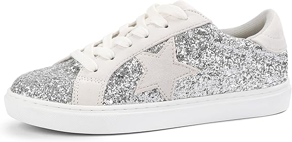 PARTY Women's Fashion Star Sneaker Lace Up Low Top Shoes Review