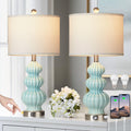 Ceramic Table Lamps Set of 2 - Modern 3-Way Dimmable Design