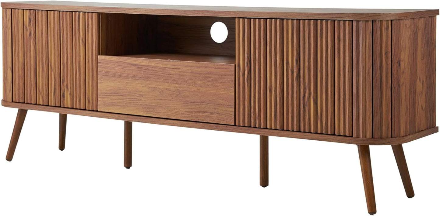 JONATHAN Y Farmhouse TV Stand - Fits TVs up to 75 in. - Walnut