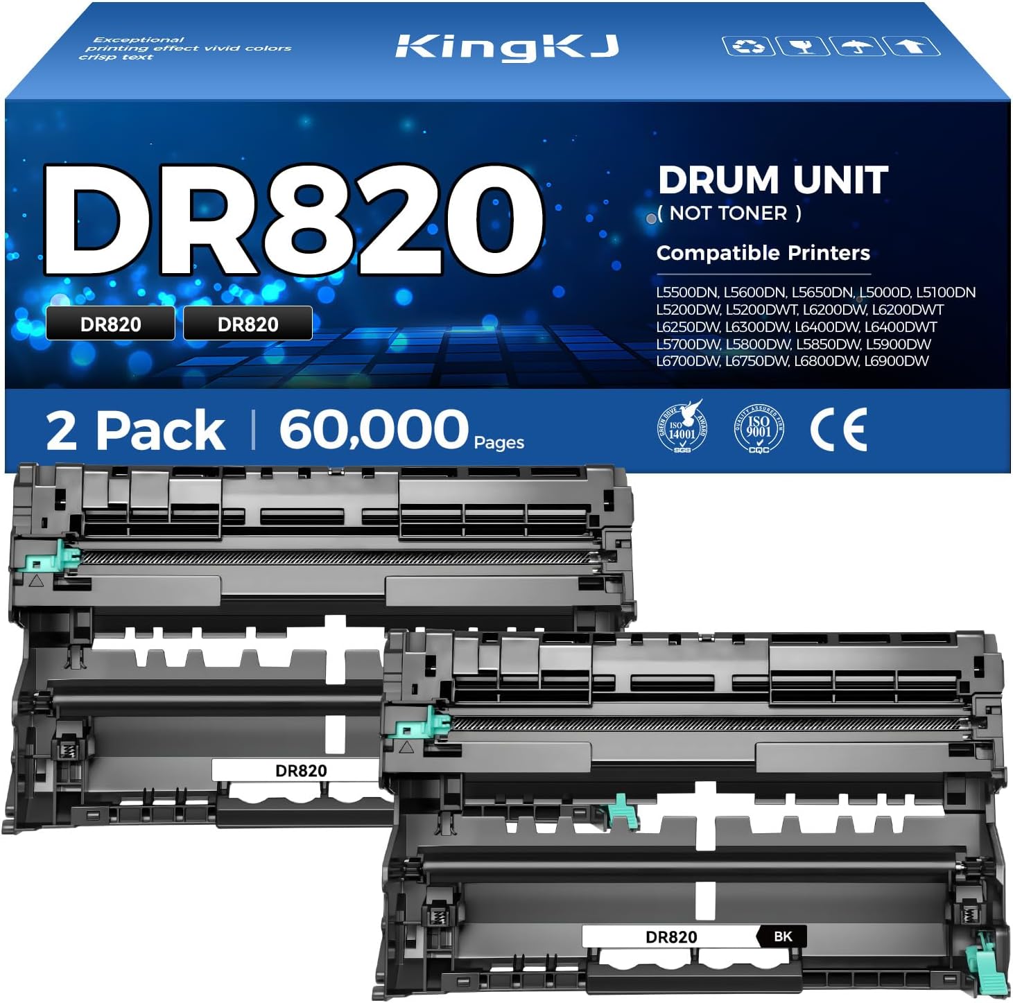 High Yield DR820 Drum Unit Replacement for Brother Printers