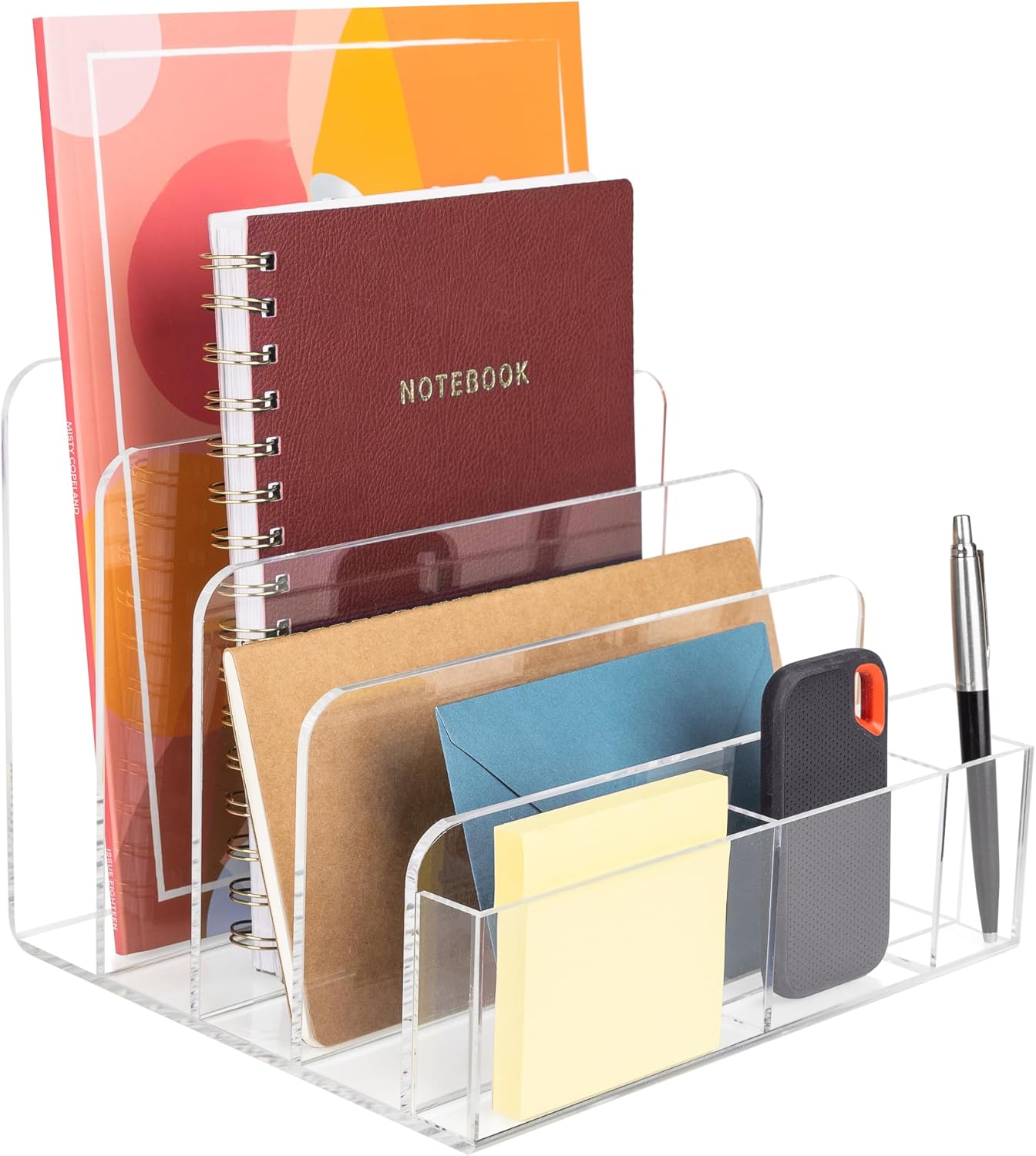 Acrylic Desk Filer - Clear Office Organizer