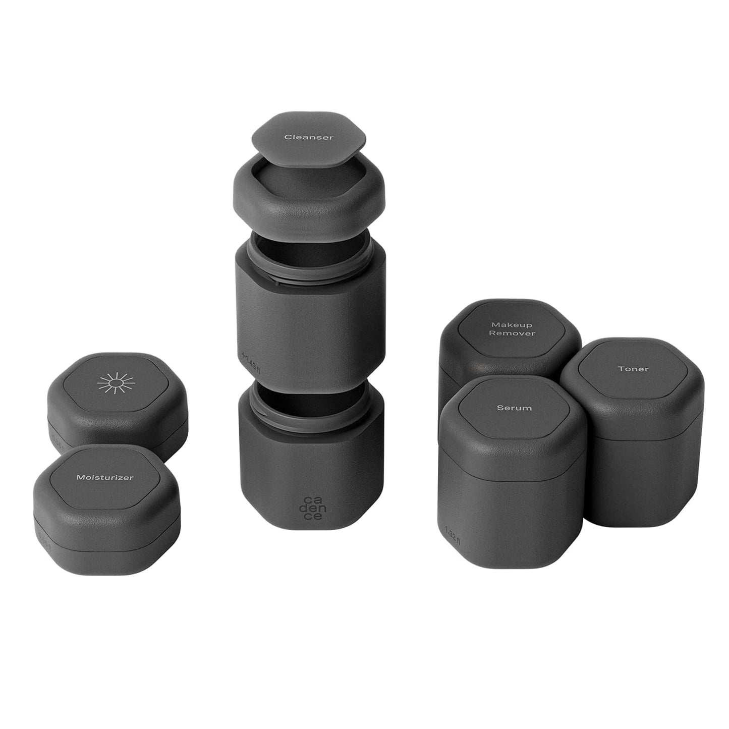 Cadence Travel Containers Full Skincare Set for Easy Packing