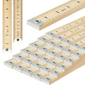 30 Pcs Heavy Duty Wooden Yardstick Ruler for Home and Office