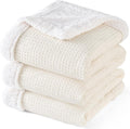 PHF Waffle Sherpa Blanket King Size, 104x90 in - Cozy Reversible