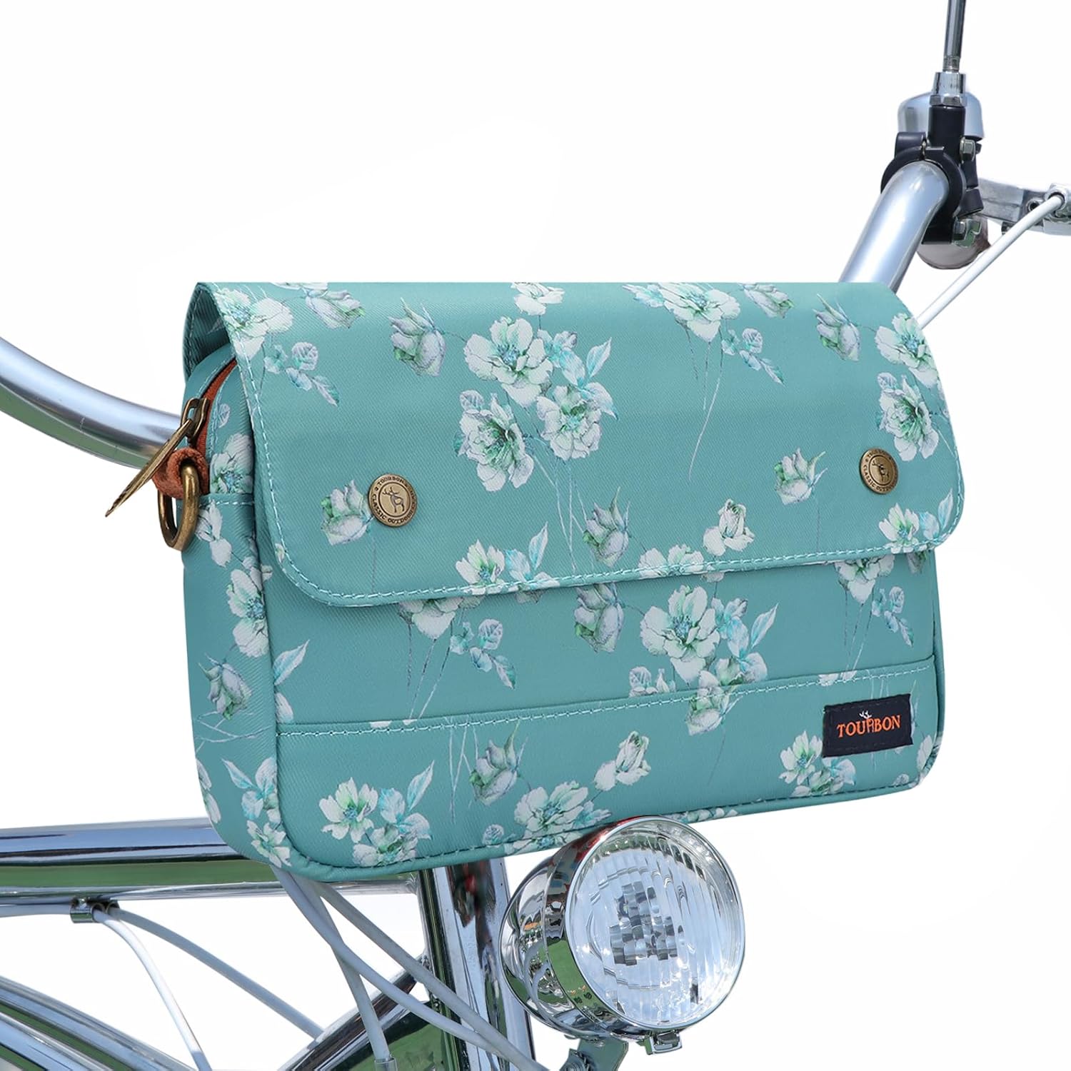 TOURBON Bike Bag Waxed Canvas Handlebar Pouch for Cycling