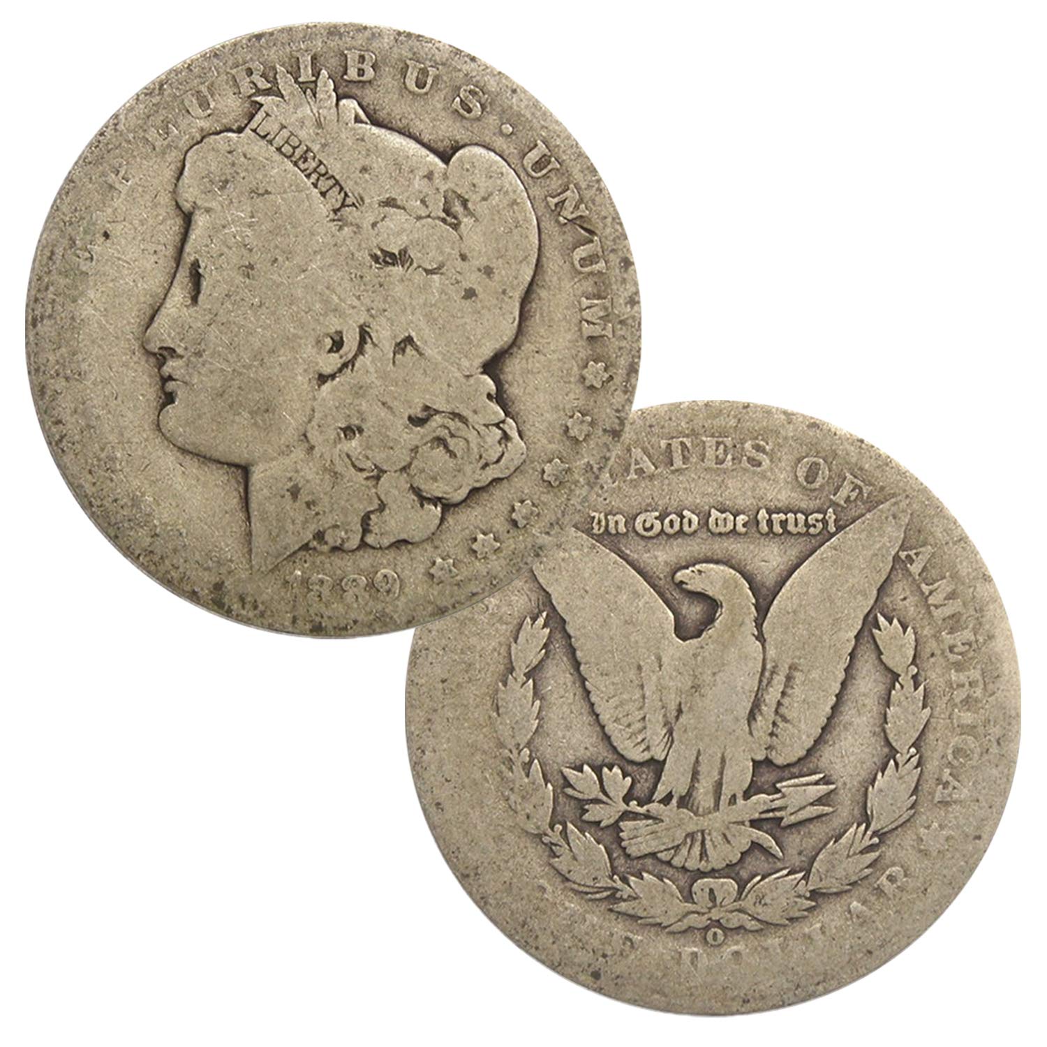 USA 1878-1904 Morgan Dollar 90% Silver Coin in Cull Condition