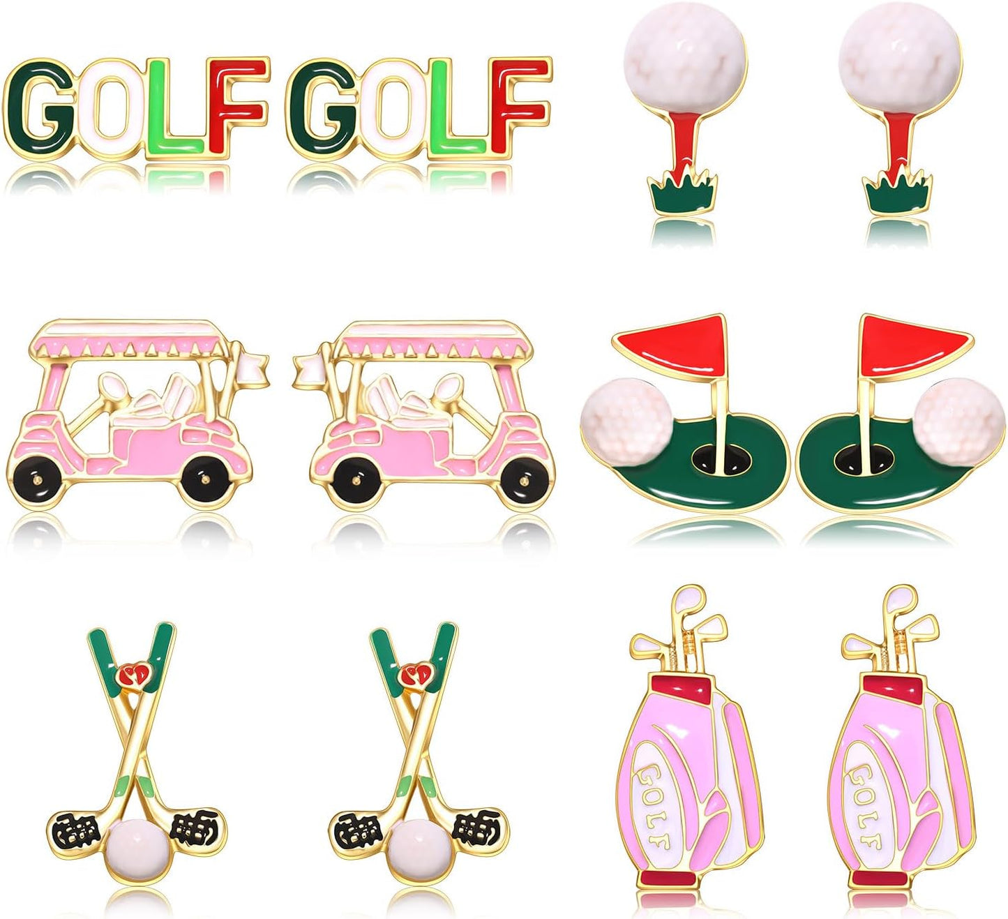 Stylish Golf Ball Earring Set by XOCARTIGE