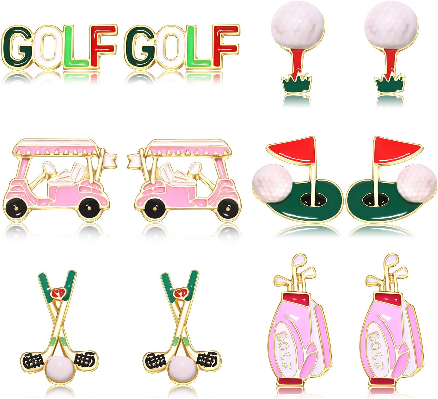 Stylish Golf Ball Earring Set by XOCARTIGE