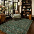 4x6 Area Rugs Rugxara Vintage Boho Green Floral Rug