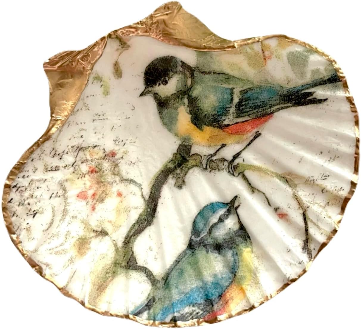 Bird Couple Trinket Dish - Elegant Shell Jewelry Holder Gift