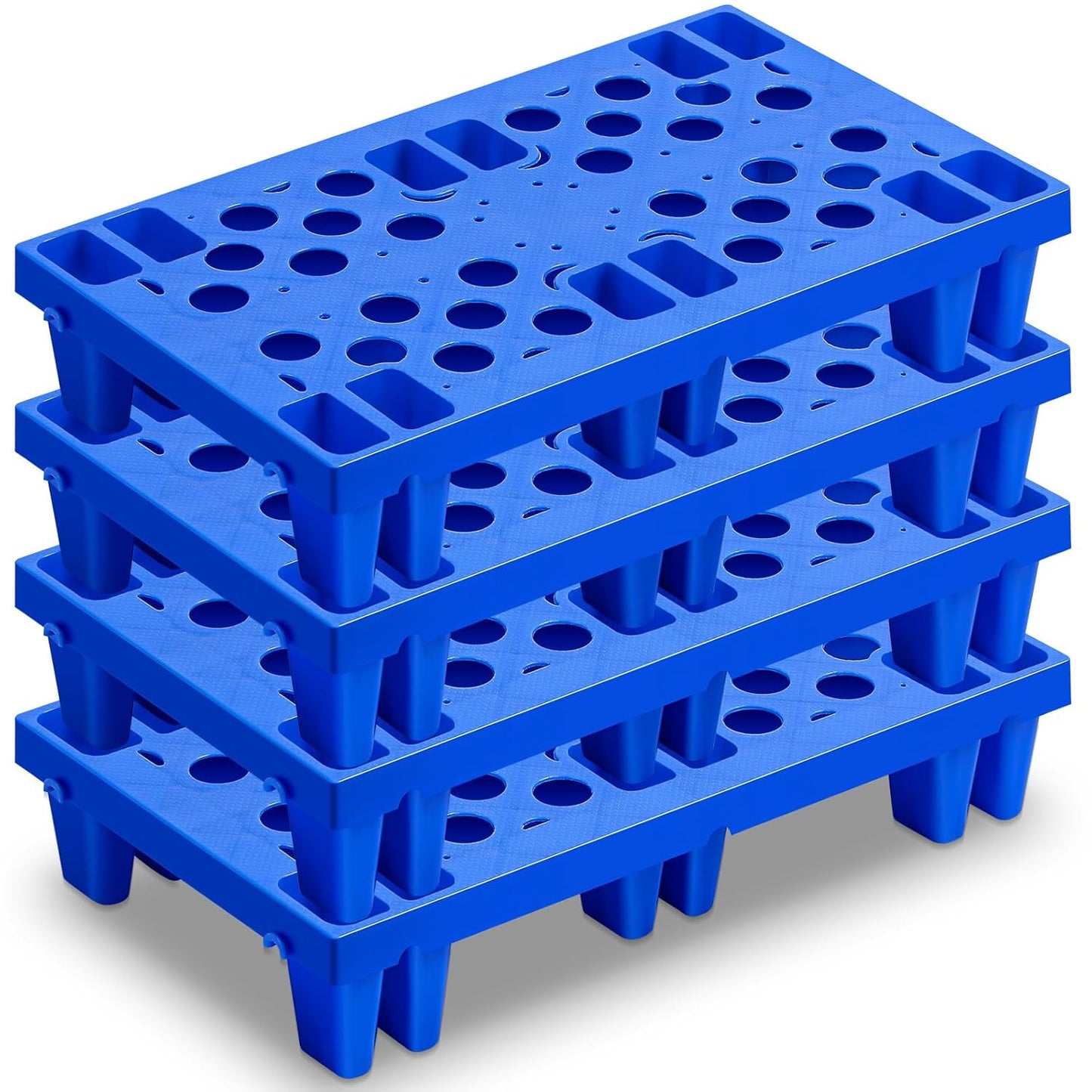 4 Pcs Nestable Plastic Pallets for Efficient Basement Storage