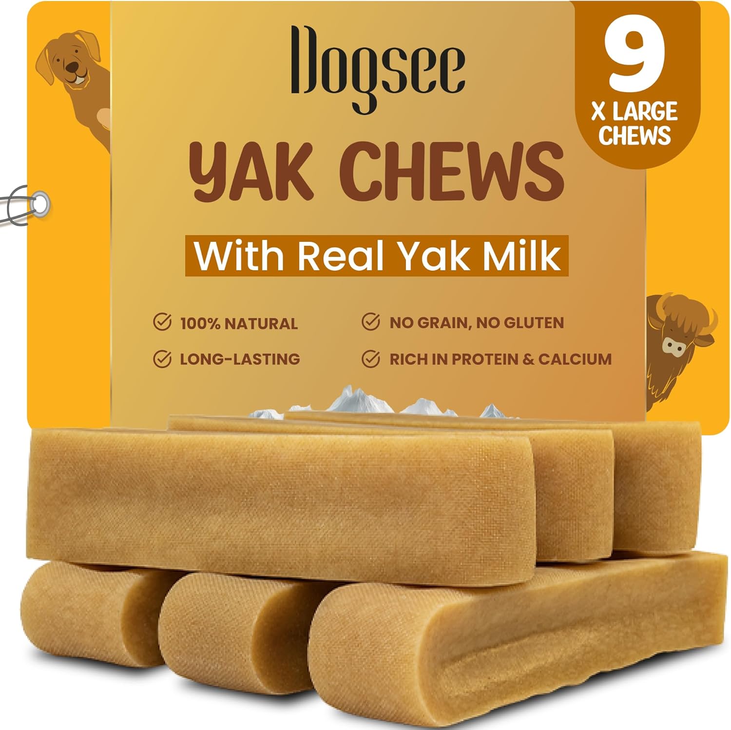 Dogsee Original Himalayan Yak Cheese Chews for Dogs - XL Size