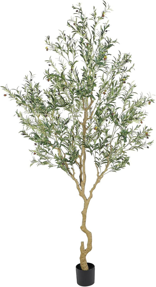 Tall Faux Olive Tree for Home Office Decor - 9ft Realistic Look