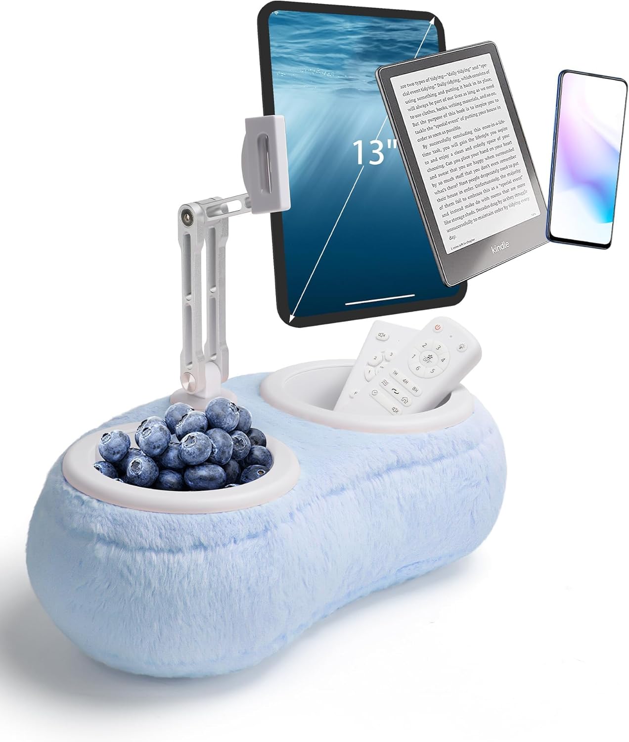 SHUWEI Lap Kindle Pillow Stand with Adjustable Aluminum Arm