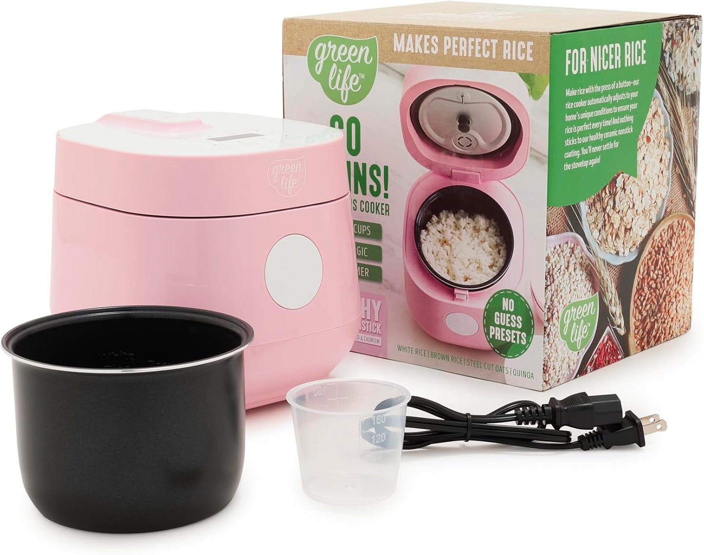 GreenLife Digital Rice Cooker with Nonstick Ceramic Pot