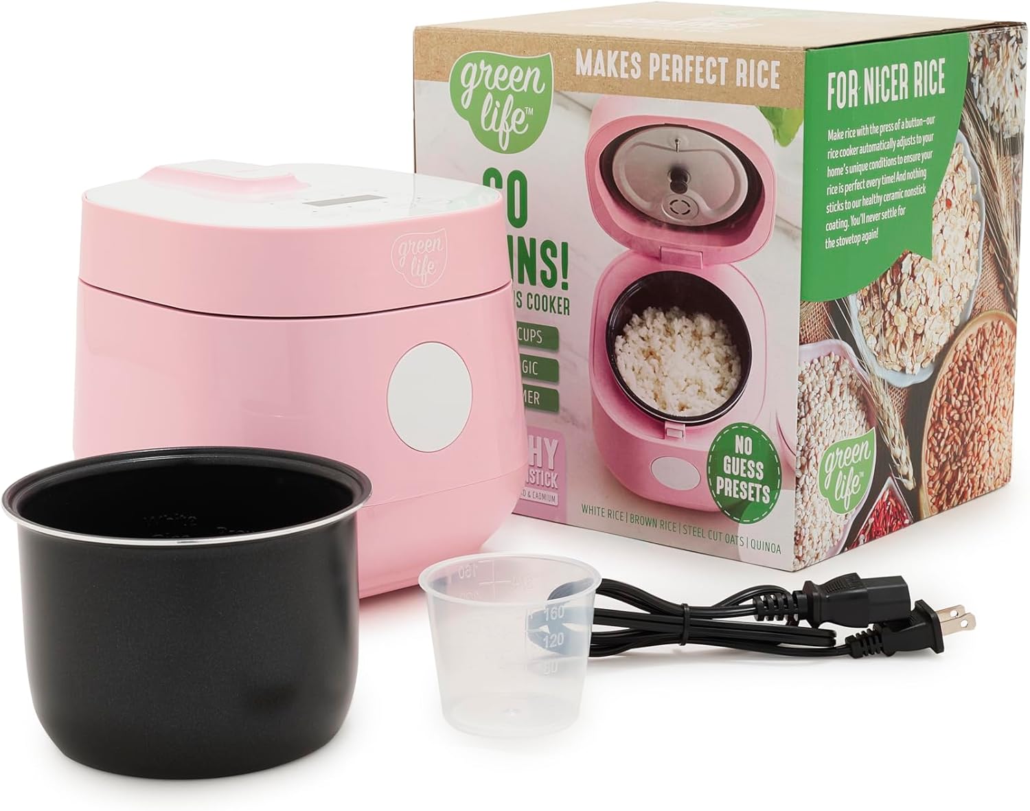 GreenLife Digital Rice Cooker with Nonstick Ceramic Pot
