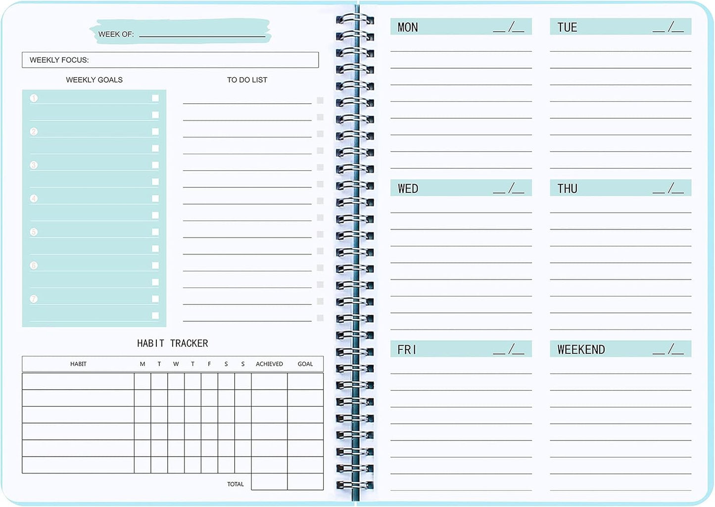 KAICN Undated Weekly Planner - Achieve Your Goals!