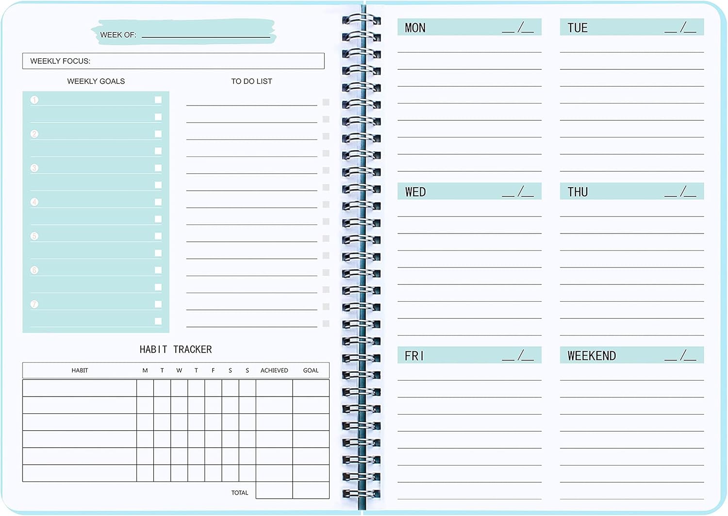 KAICN Undated Weekly Planner - Achieve Your Goals!
