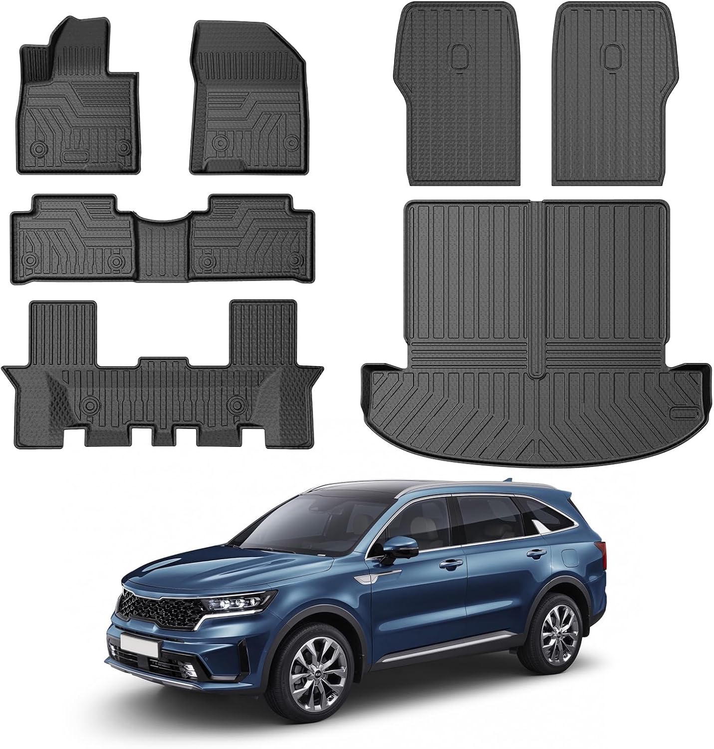 Mixsuper Floor Mats for Kia Sorento 2021-2025: All Weather Set