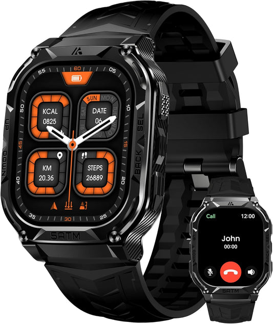 Ultimate Men's GPS Smartwatch: 5ATM Waterproof, Long Battery, Call & Compass