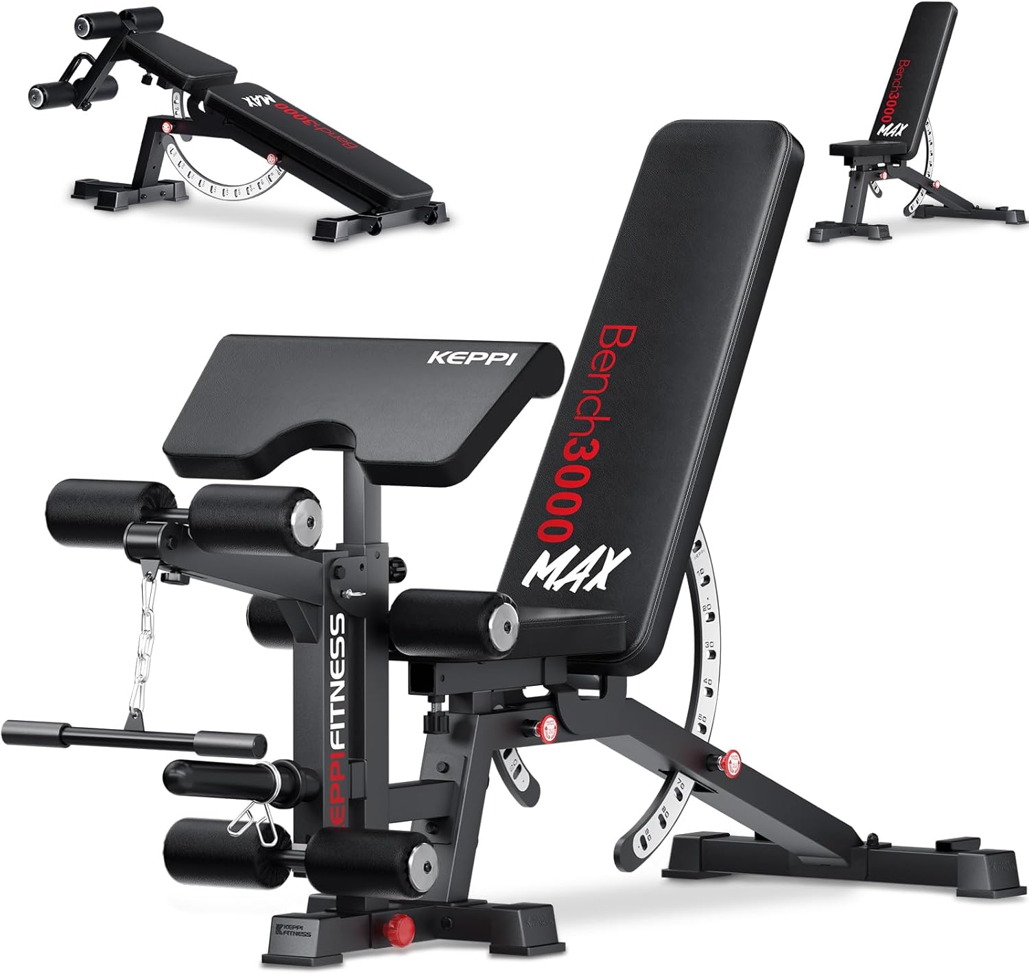 KeppiFitness Bench3000 MAX: Heavy Duty Adjustable Workout Bench for Home Gym