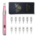 Wireless Permanent Makeup Machine with 12pcs Cartridges - Compact Rose