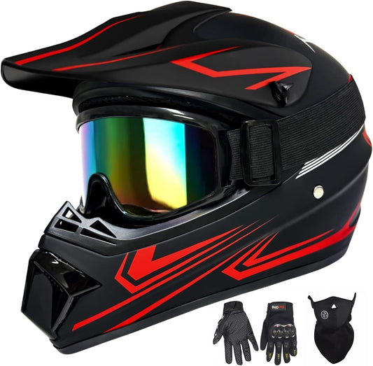 XINGSILUC Youth Motocross Helmet Set - DOT Certified