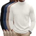 Huukeay 4 Pack Men's Cotton Blend Turtleneck Tops - Slim Fit