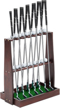 Lenwen Wooden Golf Club Rack - Organize 13 Clubs & 20 Balls!